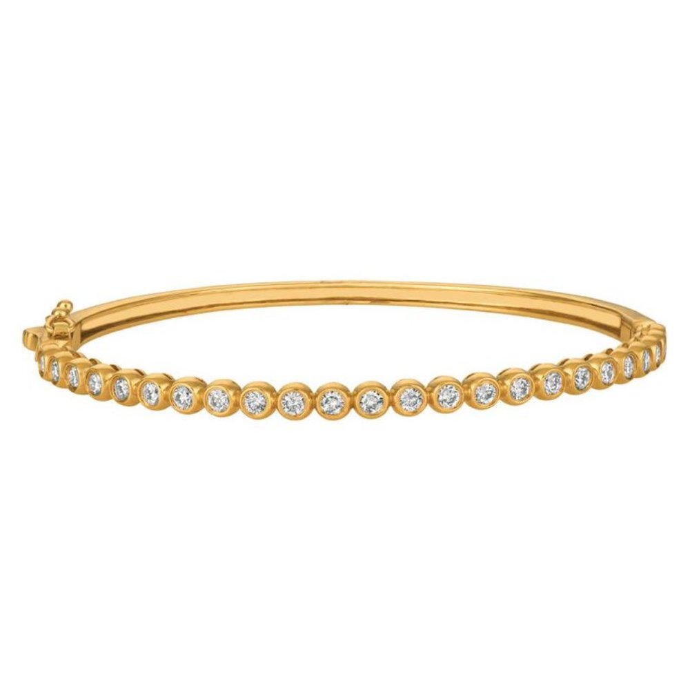 1.25 Carat Diamond Bezel Set Bangle Bracelet